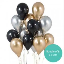 Latex Balloon Bouquet of 16 - Style 08 (with weight)
