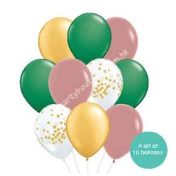 橡膠氣球組合10個 - 熱帶森林 (連氣球座)