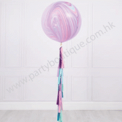 30" Round Fashion Agate Latex Balloon (with tassels & weights)