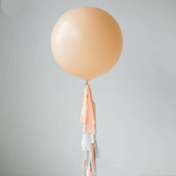 36" Round Blush Latex Balloon (with tassels & weights)