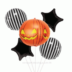 Halloween Pumpkin Foil Balloon Bouquet (with weight) 