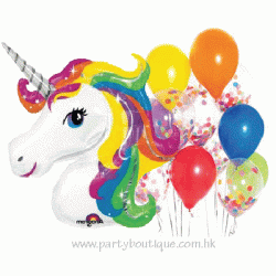 Rainbow Unicorn Balloon Bouquet (with weight)
