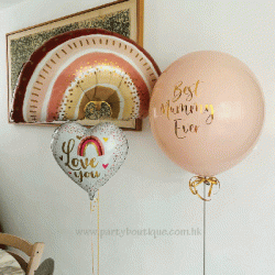  Personalized Boho Rainbow Balloon Bouquets (with weights)