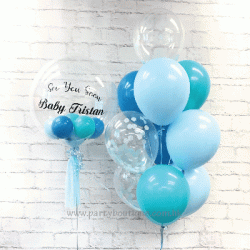 Personalized Bubble Balloon Bouquets (Blue)