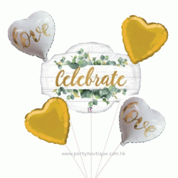 Rustic Celebrate Foil Balloon Bouquet (with weight)