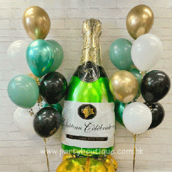 Champagne Bottle AirLoonz & Latex Balloon Bouquets
