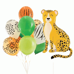 Jungle Cheetah Balloon Bouquet (with weight)