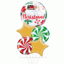  Everything Christmas Bubble & Foil Balloon Bouquet (with weight)