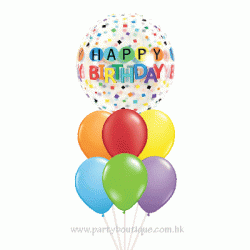 Happy Birthday Colorful Balloon Bouquet (with weight)
