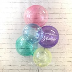   Personalized Crystal Clearz Colorful Balloon Bouquet