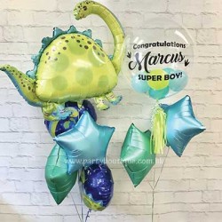  Personalized Bubble & Dino Balloon Bouquets