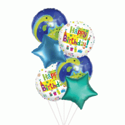 Brontosaurus Birthday Foil Balloon Bouquet (with weight)