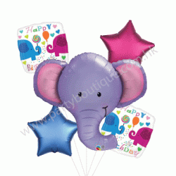 Elephant Ellie Foil Balloon Bouquet of 5 (with weight)