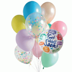 Get Well Soon Pastel Latex Balloon Bouquet (with weight)