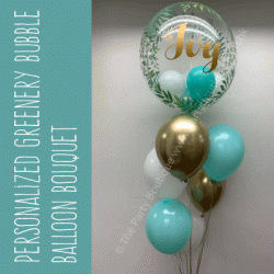  Personalized Greenery Bubble Balloon Bouquet