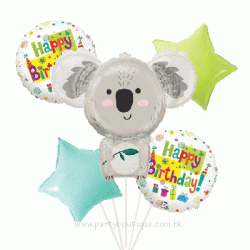 Koala Bear Birthday Foil Balloon Bouquet (with weight)