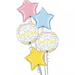 Baby Love You To The Moon and Back Balloon Bouquet