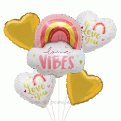 Love Vibes Foil Balloon Bouquet (with weight)