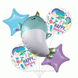 Narwhal Foil Balloon Bouquet (with weight)