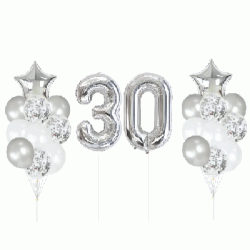  Number Balloon Bouquets - Silver