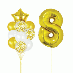  Number Balloon Bouquet - Gold