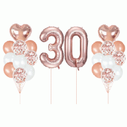  Number Balloon Bouquets - Rose Gold