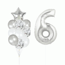  Number Balloon Bouquet - Silver