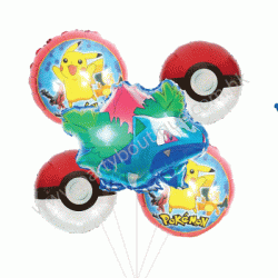 Pokemon Bulbasaur Foil Balloon Bouquet of 5 (with weight)