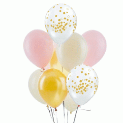 Latex Balloon Bouquet of 12 - Style 42 (with weight) 