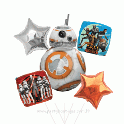 Star Wars Force Awakes BB8 Foil Balloon Bouquet of 5