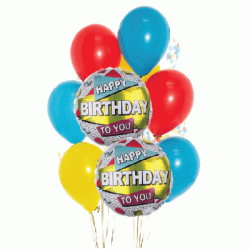 Festive Happy Birthday Balloon Bouquet (with weight)