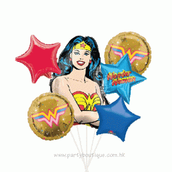 Wonder Woman Foil Balloon Bouquet (with weight)