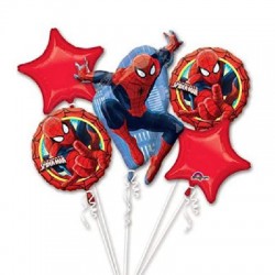 Spiderman Foil Balloon Bouquet of 5 (with weight)