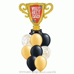  World's Best Dad Trophy Balloon Bouquet (with weight)