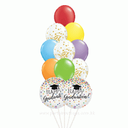 畢業慶祝彩色色氣球組合(連氣球座)