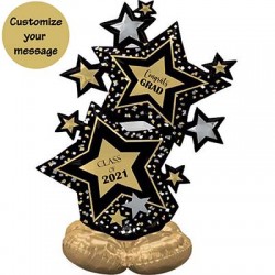 Personalized Graduation Star Cluster AirLoonz Foil Balloon - 34"W x 59"H