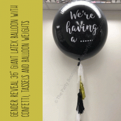Personalized Giant Latex Balloon Gender Reveal (Black)