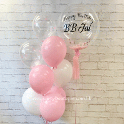  Personalized Bubble Balloon Bouquets (Pink)