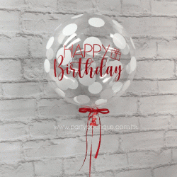 Personalized Big Polka Dots Bubble Balloon (with weight)