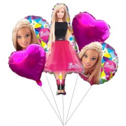 Barbie Shape Foil Balloon Bouquet (with weight)