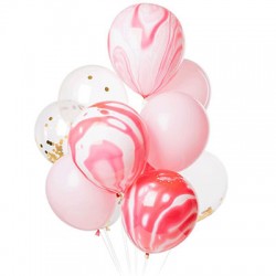 Marble Pink Latex Balloon Bouquet (with weight)