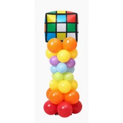 Rubik Cube Balloon Pillar (5ft tall)