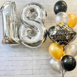  Birthday Art Deco & Number Balloon Bouquets