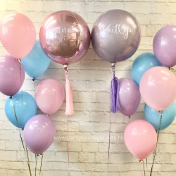  Personalized Orbz Balloon Bouquets (Pink+Lilac)