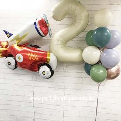 Retro Car Plane and Number Balloon Bouquets (Style 2)