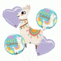 Llama Lovable Shape Foil Balloon Bouquet (with weight)