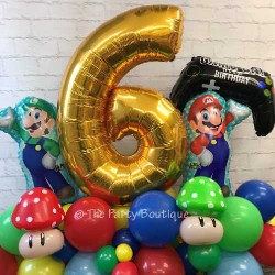 Mario Brothers & Number Balloon Stand