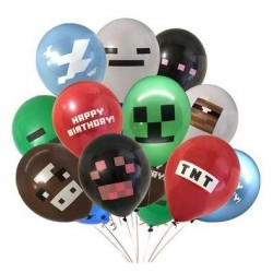 Minecraft Latex Balloon Bouquet of 10 (with weight)