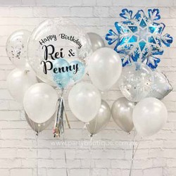   Personalized Snowflakes Bubble Balloon Bouquets