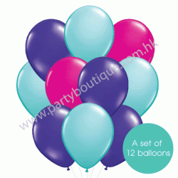 Latex Balloon Bouquet of 12 - Style 12 (with weight)